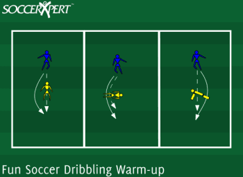 A 20-by-20 grid with pairs scattered through it, one ball per pair, half the players standing ready as obstacles.
